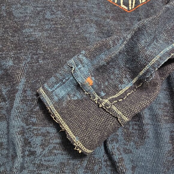 Affliction Mens Y2K Reversible Thermal Shirt Sz XXXL Waffle Knit Skull Bikercore - Picture 9 of 12